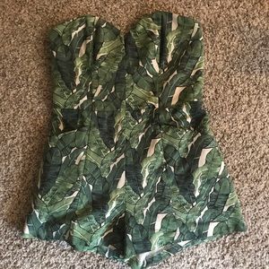 Leaf Print Romper